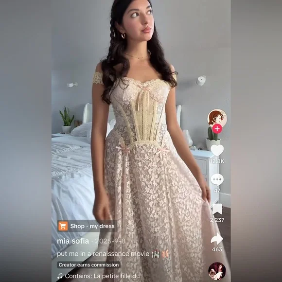 Lumina Venus Strapless Lace Corset Dress - Picture 4 of 9